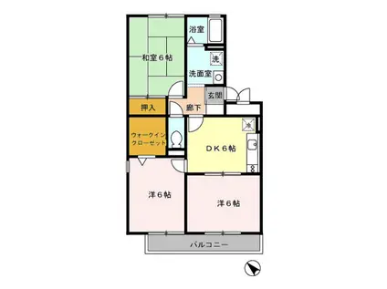 シャネルI&S(3DK/2階)の間取り写真