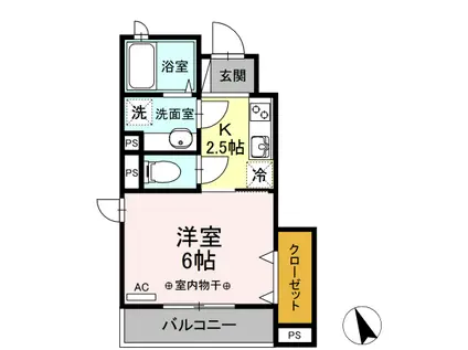 ドミール春日町(1K/1階)の間取り写真