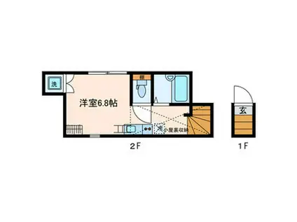 アペックス・下高井戸Ⅱ(ワンルーム/2階)の間取り写真