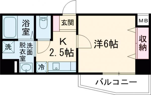 エントピアパレス(1K/9階)の間取り写真