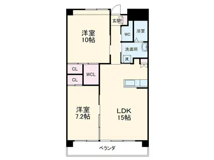 ラ・ミノールⅢ(2LDK/5階)の間取り写真