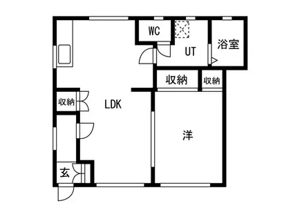 イーストハウス(1LDK/1階)の間取り写真