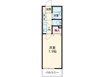 シャトル松原(1K/2階)の間取り写真