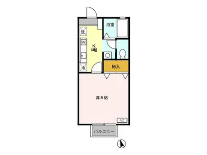 カサグランデ(1K/2階)の間取り写真