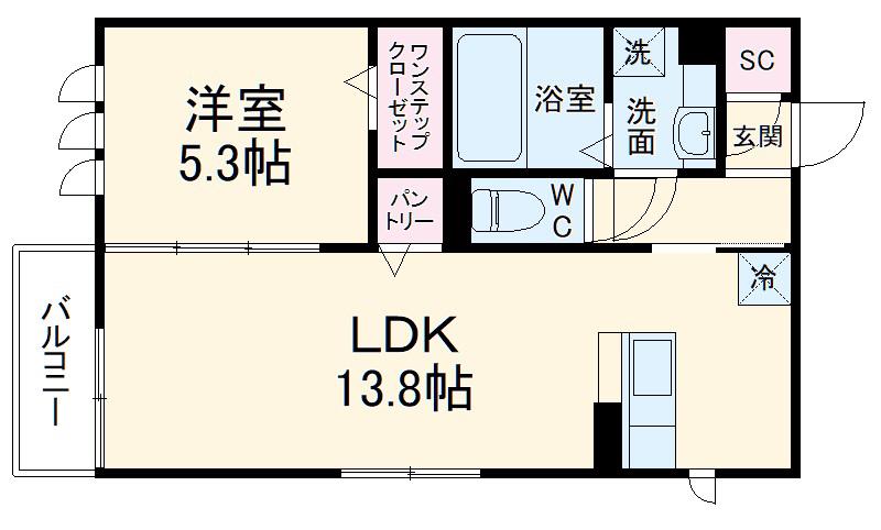 ソフィアⅢ読売ランド(1LDK/2階)の間取り写真