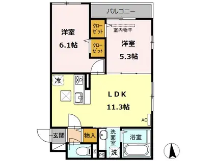 ウィンダムSK(2LDK/3階)の間取り写真