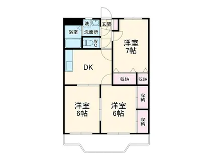 エトアールNAO(3DK/1階)の間取り写真