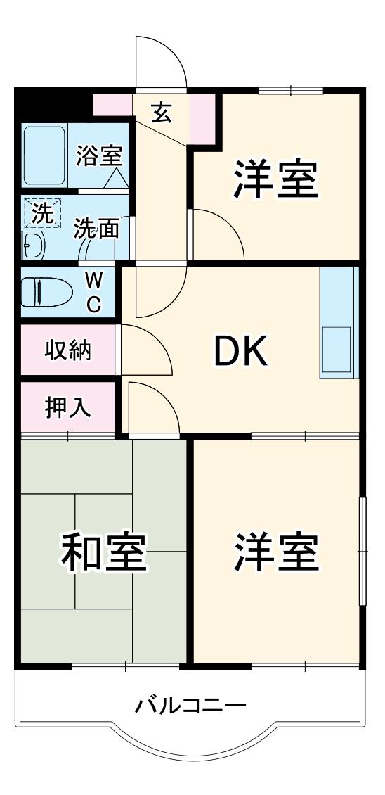リバティ(2LDK/1階)の間取り写真