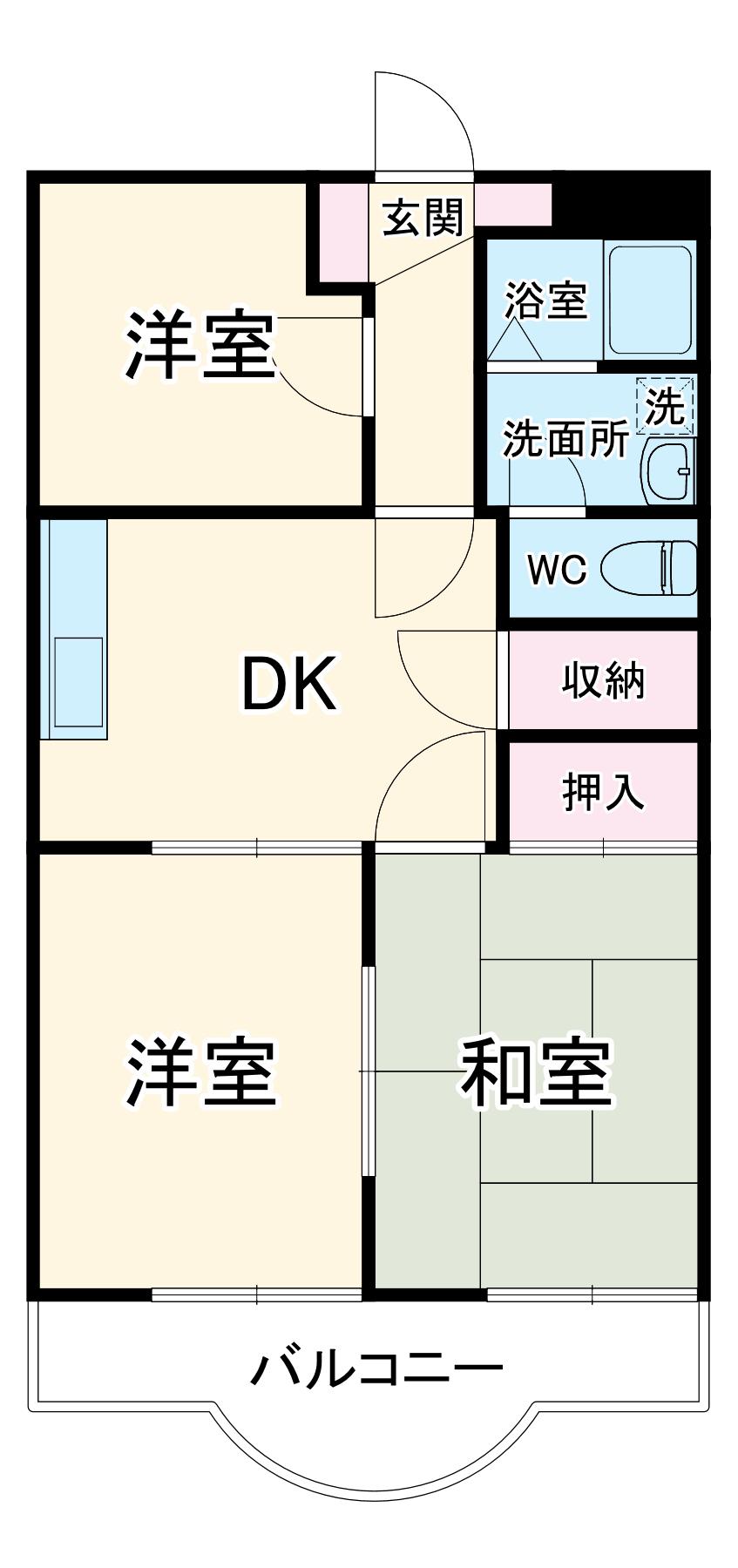 リバティ(3DK/2階)の間取り写真
