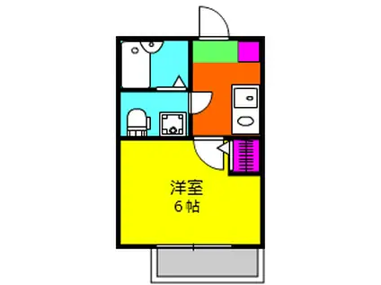 アーベインテラス千住緑町B棟(1K/2階)の間取り写真