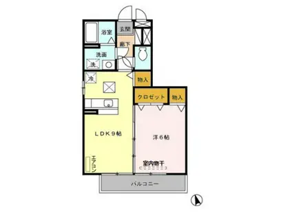 クレール(1LDK/1階)の間取り写真