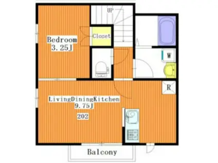 ファイネス梅田B棟(1LDK/2階)の間取り写真