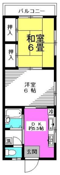 メゾンオガワ(2DK/2階)の間取り写真