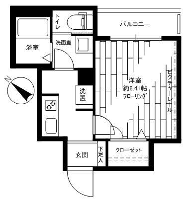 オアゾ明大前(1K/1階)の間取り写真