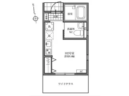 SAKURA APARTMENT(ワンルーム/1階)の間取り写真