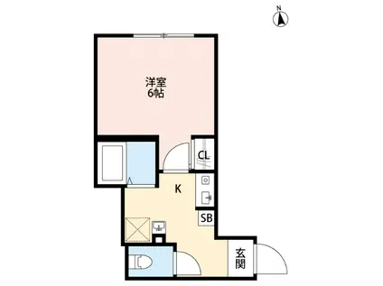 ラウレア五反野(1K/1階)の間取り写真