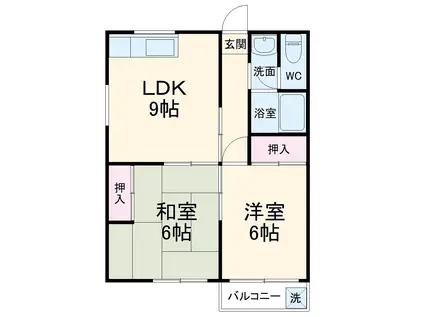 メゾンアラコ(2LDK/2階)の間取り写真