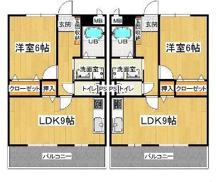 ミニョン(1LDK/3階)の間取り写真