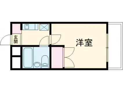 リバティヒルズ八幡山(1K/2階)の間取り写真