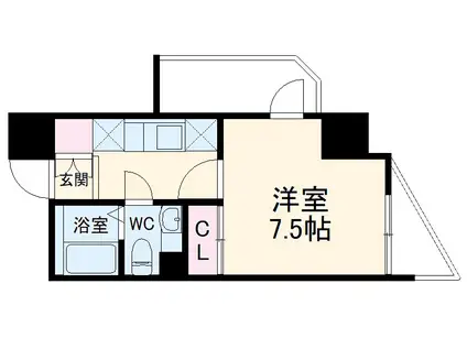 BRIS登戸(1K/7階)の間取り写真