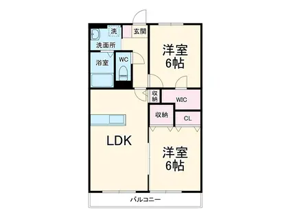 アヴァンツァーレ(2LDK/2階)の間取り写真