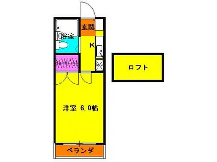 アリス深谷5号館(1K/2階)の間取り写真