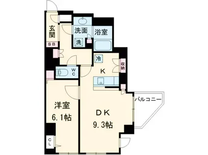 クアトロノーヴェ梅島(1LDK/2階)の間取り写真