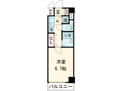 スパシエベレーザ練馬(1K/2階)の間取り写真