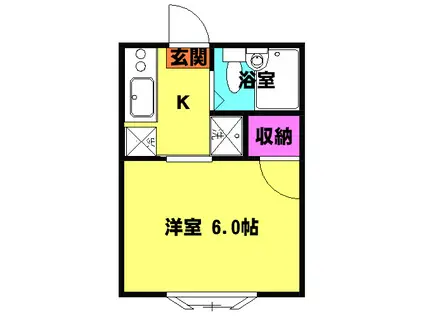 サンコービル(1K/2階)の間取り写真