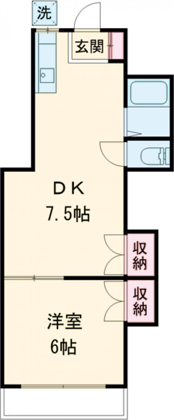 コベントガーデン(1DK/2階)の間取り写真