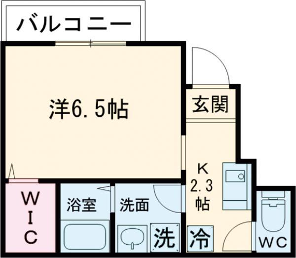 アールズコートⅡ棟(1K/1階)の間取り写真