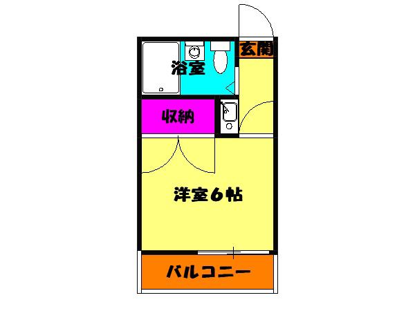 オーシャンパレス(1K/2階)の間取り写真