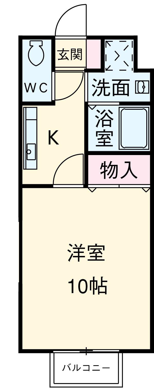 プランドール(1K/1階)の間取り写真
