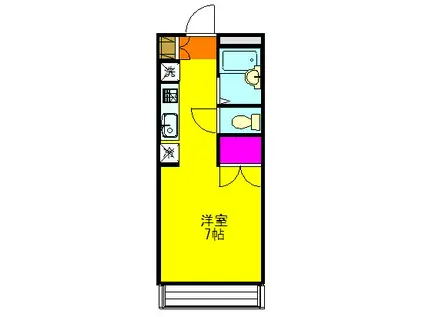 アトレ石川(ワンルーム/2階)の間取り写真