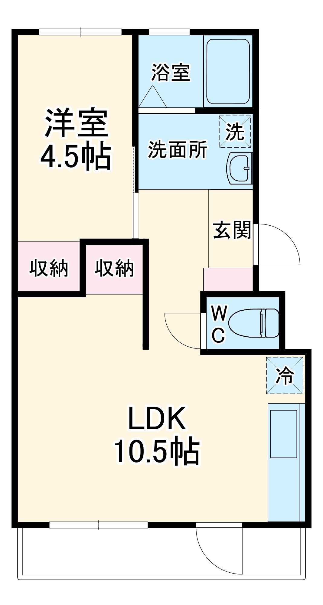 熊谷団地(1LDK/3階)の間取り写真