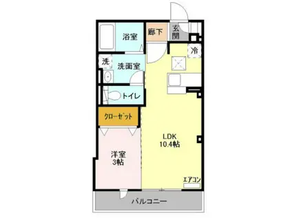 LIFEMENT YP(1LDK/3階)の間取り写真