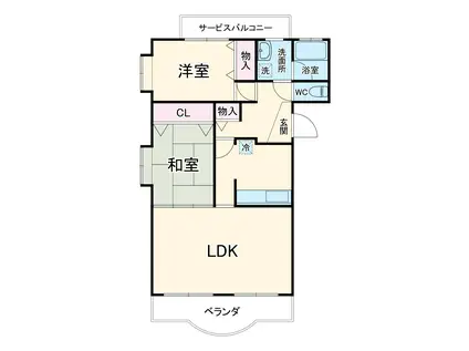 サンフラワー(2LDK/1階)の間取り写真