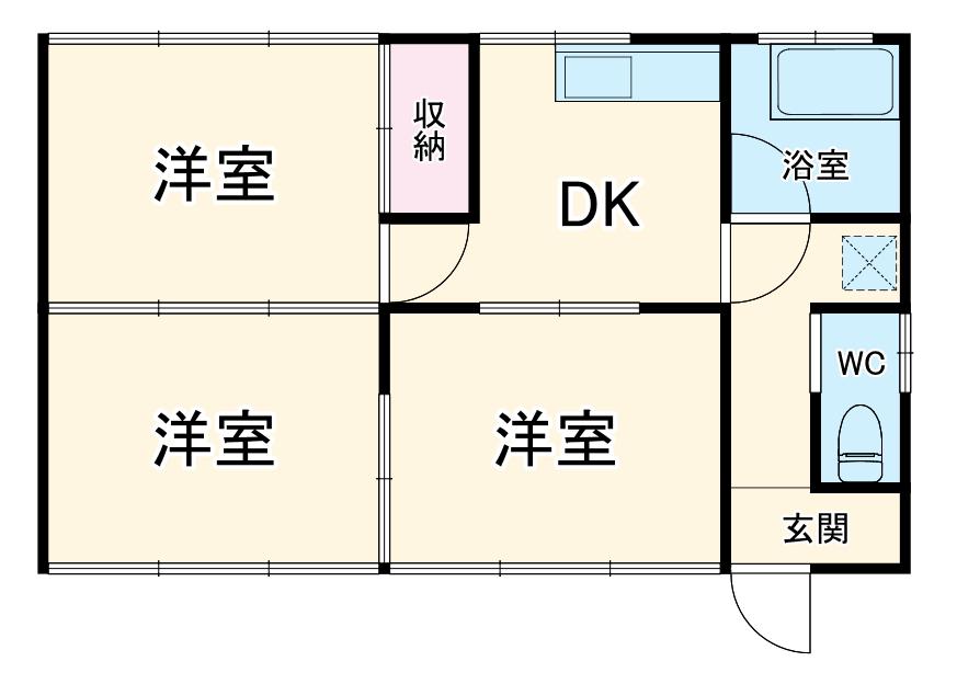 高崎線 籠原駅 徒歩22分 1階建 築44年(3DK)の間取り写真