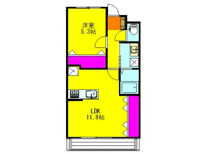 APL Ⅰ(1LDK/3階)の間取り写真