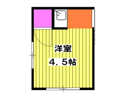 アパートK(ワンルーム/2階)の間取り写真