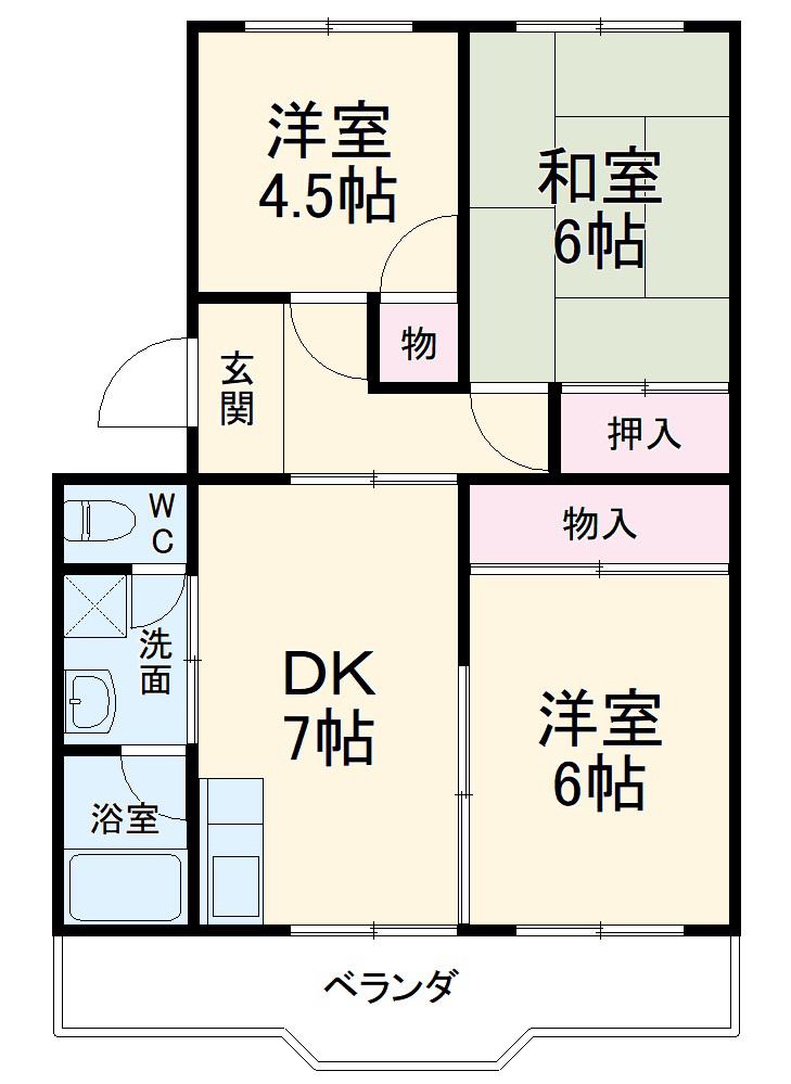 メゾンタカクラ(3DK/1階)の間取り写真