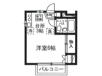 ジェフミナール(1K/1階)の間取り写真