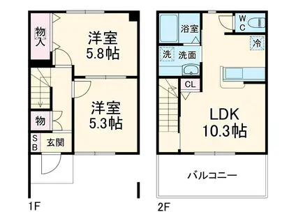 クレアコート(2LDK)の間取り写真