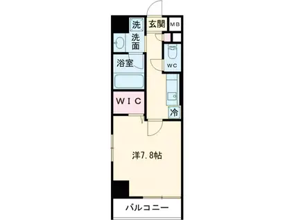 ホルツ浜田山(1K/3階)の間取り写真