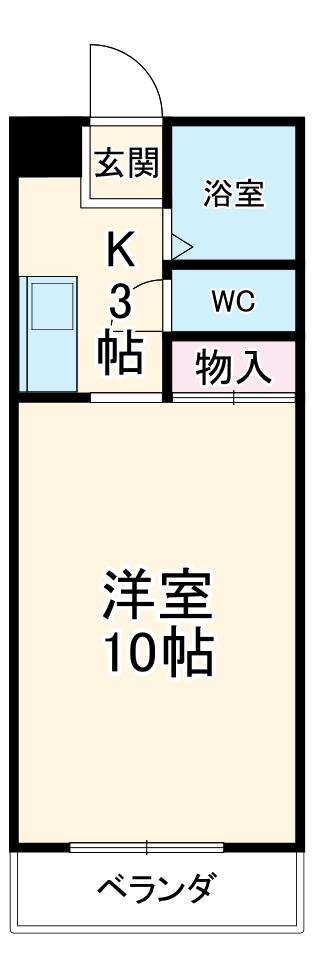ハイツアプリコット(1K/3階)の間取り写真