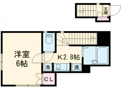 アンシャンテ浜田山(1K/2階)の間取り写真