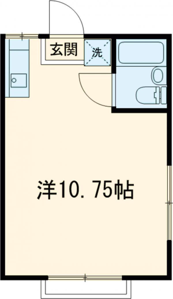 ヴィラ高松(ワンルーム/2階)の間取り写真