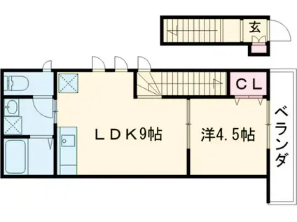 S・S レジデンス(1LDK/2階)の間取り写真