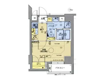 ベルグレードOM(1K/2階)の間取り写真