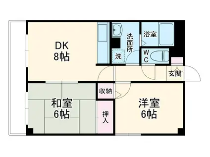 ステイト・ハイム(2DK/2階)の間取り写真